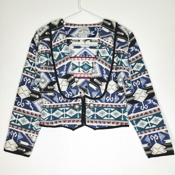 Vintage Jackets & Blazers - Vintage Western Cropped Blazer Jacket Women's Size Medium